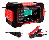Cargador de batería de carro 12V 6A compatible con baterías de plomo-ácido, pantalla LCD y protección múltiple