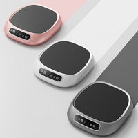 Calentador de tazas con termostato inteligente y pantalla digital manteniendo bebida a 55 grados Celsius