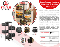 ORGANIZADOR GIRATORIO METÁLICO 5 NIVELES
